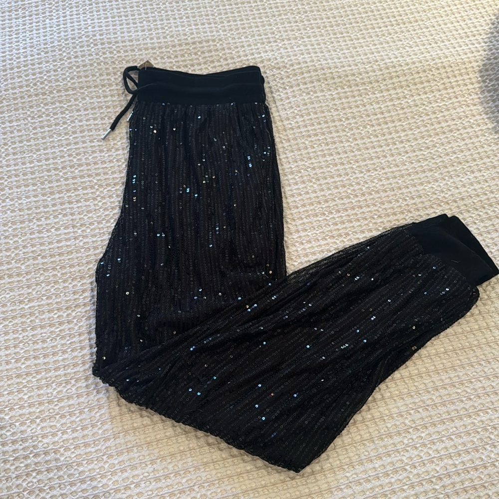 BLACK SEQUIN JOGGERS